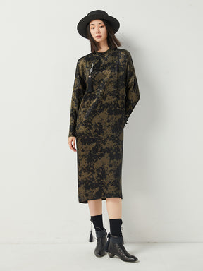 MUKTANK×CUUDICLAB Gold Foil Jacquard Dress