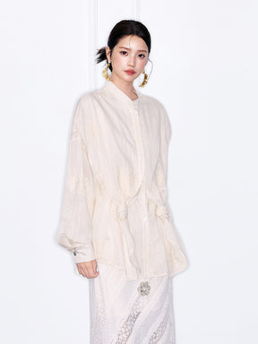 MUKZIN“Night Ballad of Chang'an”Women's New Chinese Style Embroidered Loose Shirt - Hot Selling Stand Collar Blouse