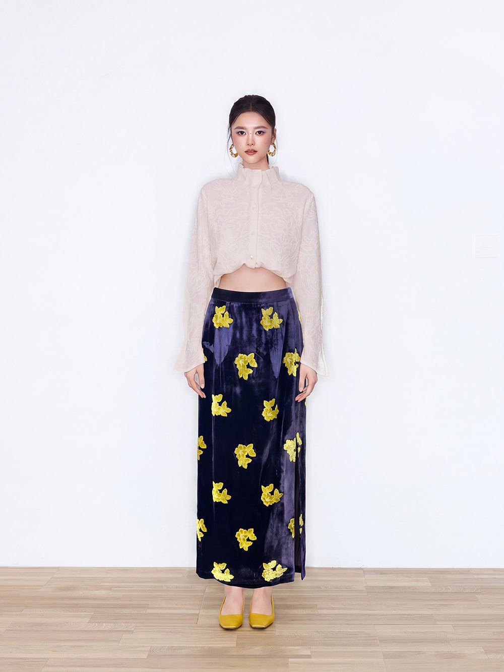 MUKZIN×Flourishing New Chinese-Style Vintage Silk Velvet Skirt Set