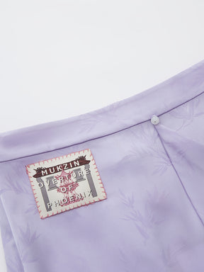 Mukzin "Ode To The New Summer"New Chinese-Style Elegant Half Skirt With Bamboo Leaf Print
