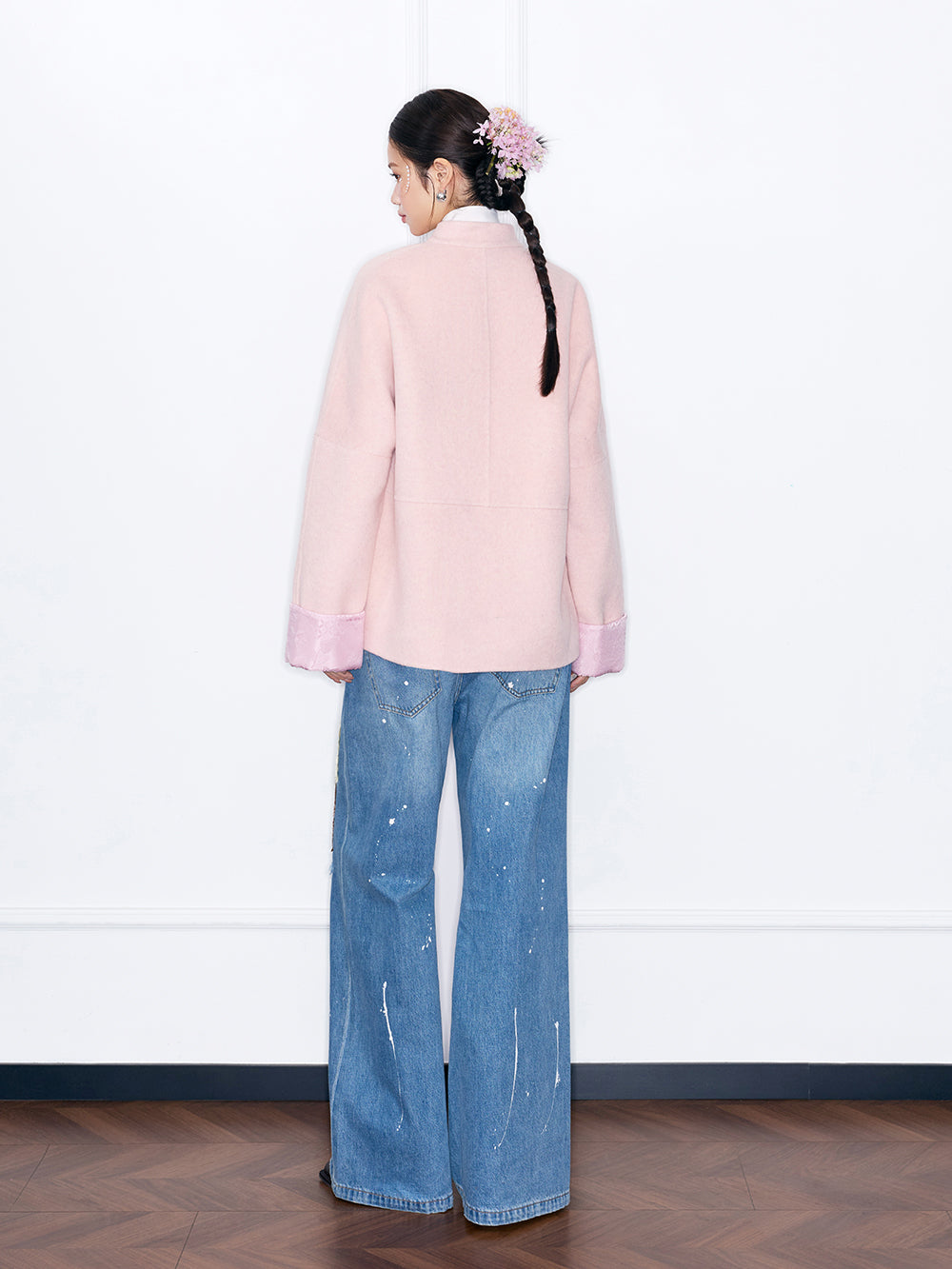 MUKZIN¡°Capsule Collection¡±Chinese Style Tang Suit Jacket, Embroidered Frog Button Wool Blend Coat for Women