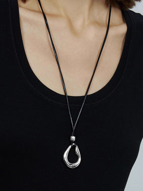 MUKTANK×SUN HUNTER Irregular Leather Rope Long Chain