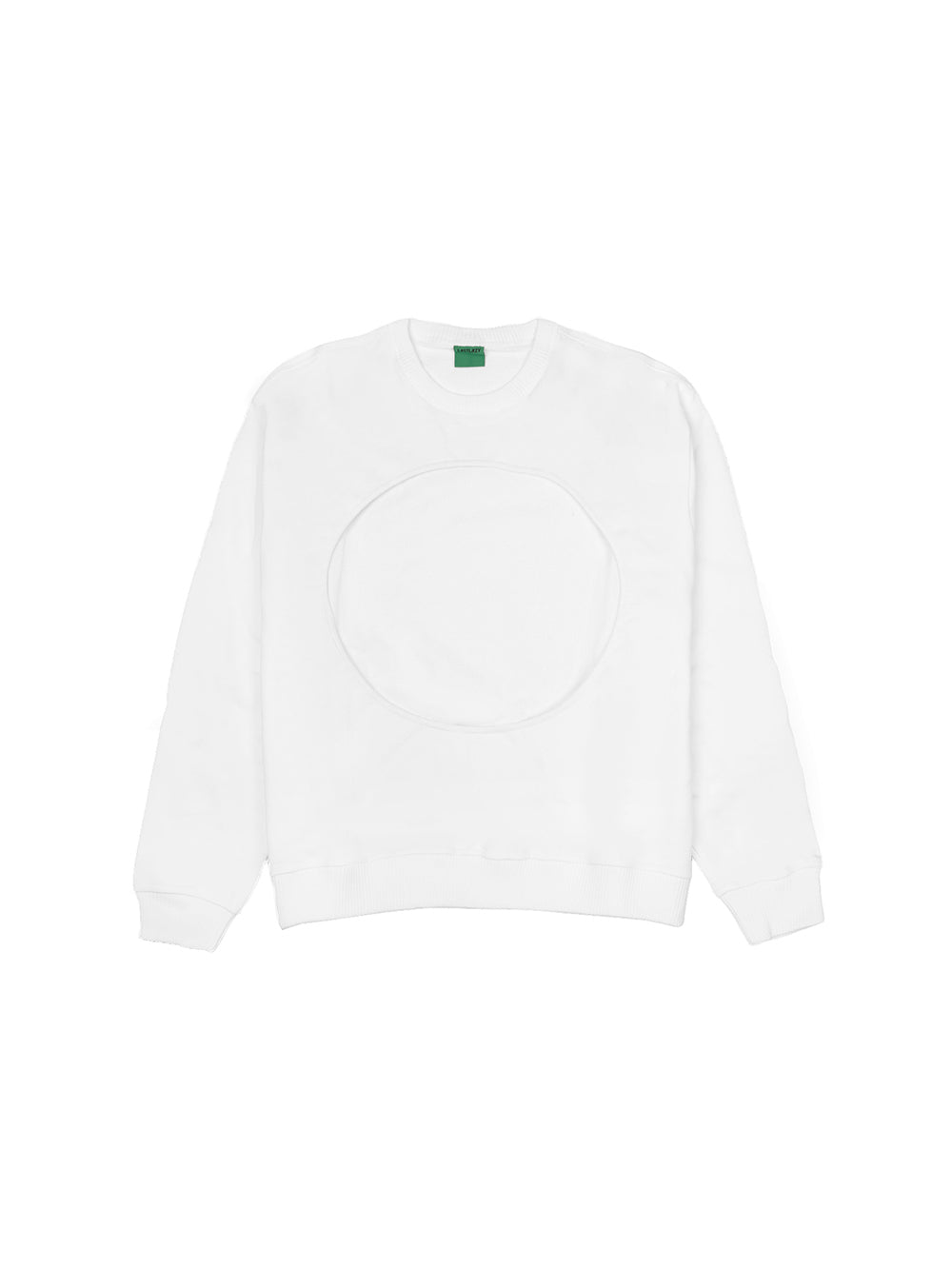MUKTANK X LASTLAZY Hollow - out Round - neck Street - style Creative “Happy Big Hole”Long - sleeve sweatshirt