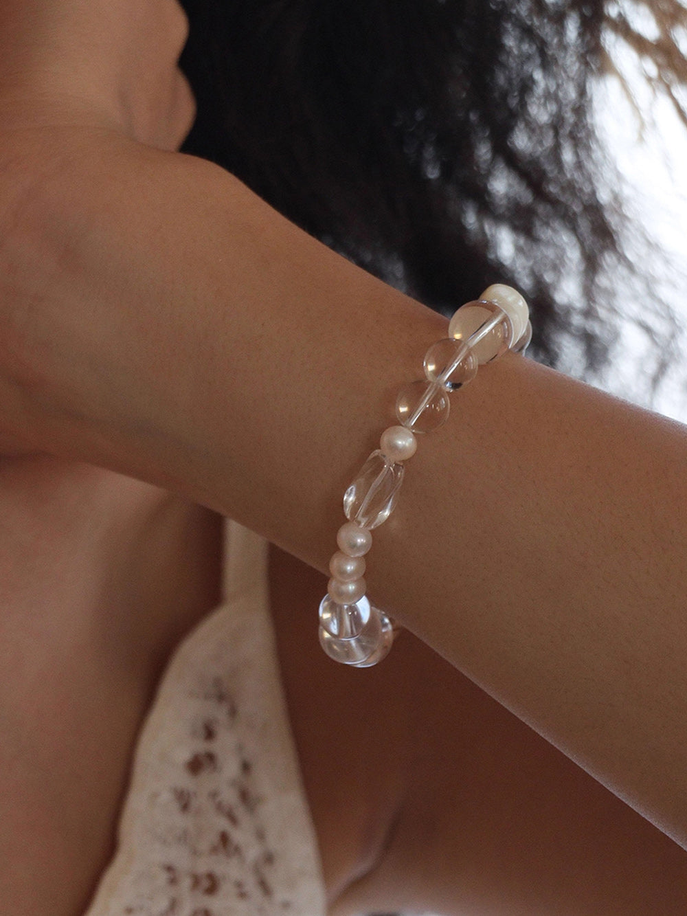 MUKTANK×SUN HUNTER“Fleeting Light”White Conch Crystal Bracelet
