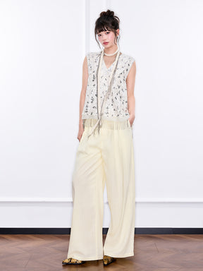 MUKZIN "Ode to the New Summer"White Sleeveless Stylish Casual Vest