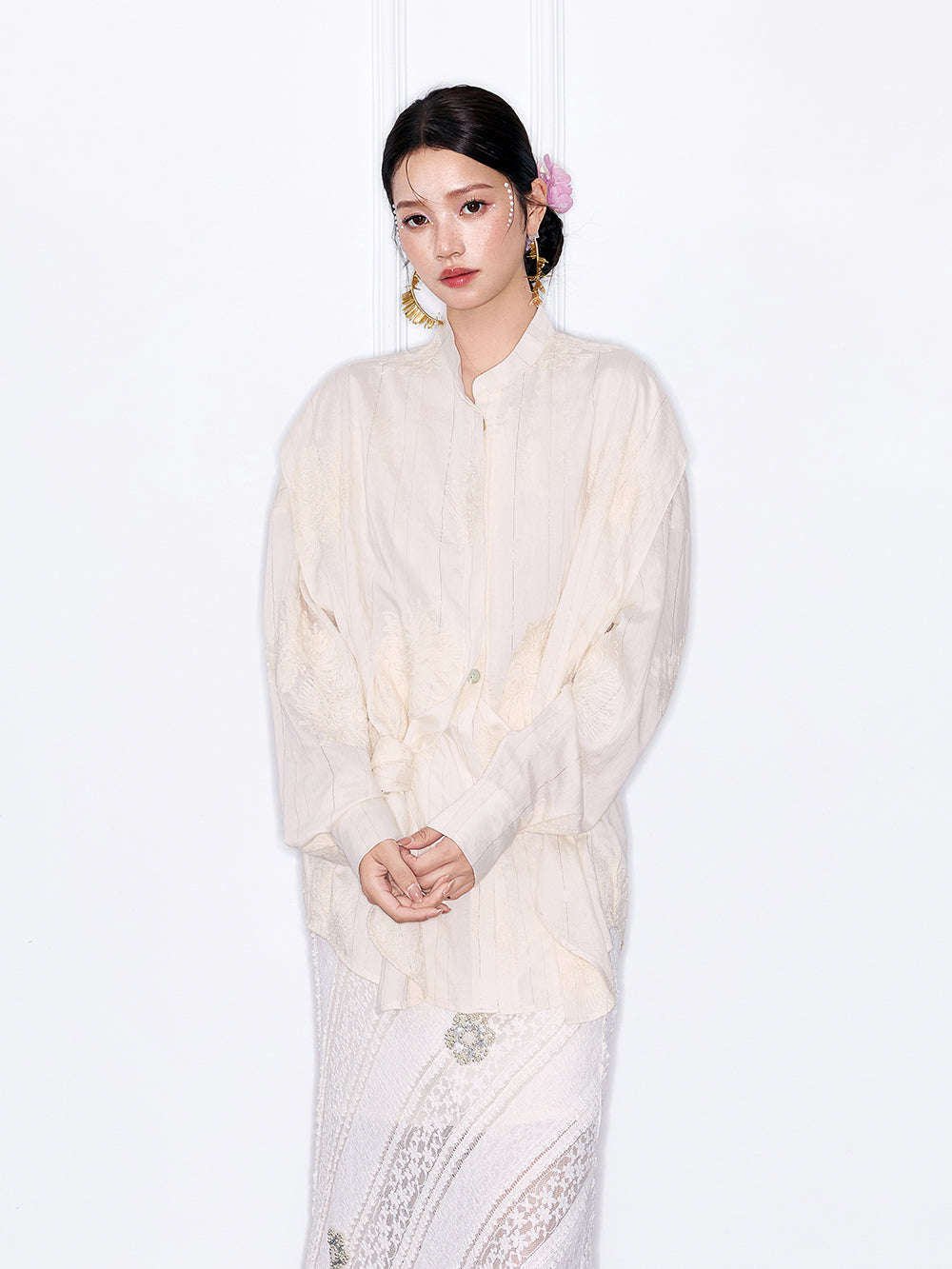 MUKZIN“Night Ballad of Chang'an”Women's New Chinese Style Embroidered Loose Shirt - Hot Selling Stand Collar Blouse