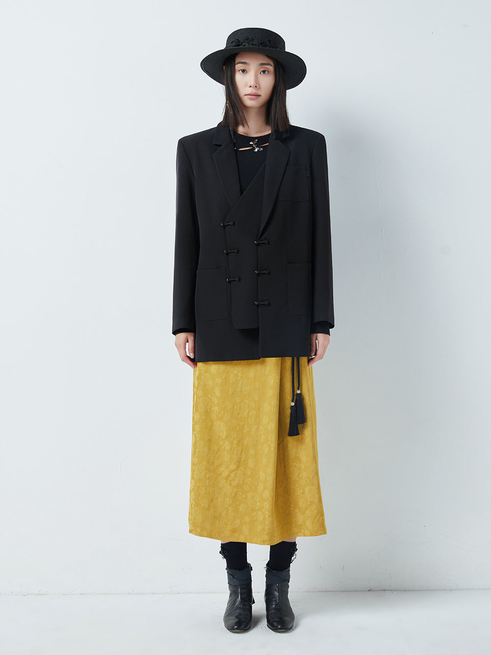 MUKTANK×CUUDICLAB Faux Two-Piece Irregular Blazer