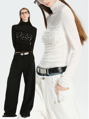 MUKTANK×MODULER Tencel-Wool Pearl Turtleneck Top