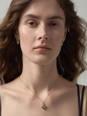 MUKTANK×SUN HUNTER Iris Carved Heart Plain Chain Necklace