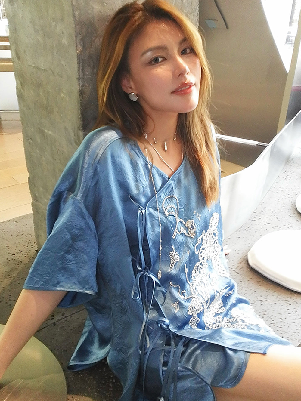 MUKZIN“Capsule Collection”Traditional Chinese Embroidered Set Shorts