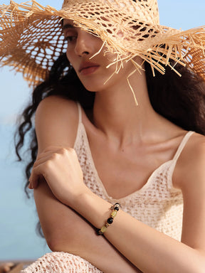 MUKTANK×SUN HUNTER“Fleeting Light”Green Grape Obsidian Bracelet