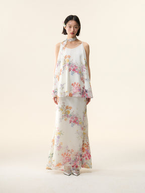 MUKTANK×LOUMUTAKU Top of the Light-colored Flower Cluster Suit