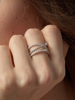 MUKTANK×SUN HUNTER Triple-Layer Wire-Wrapped Ring - S925 Silver