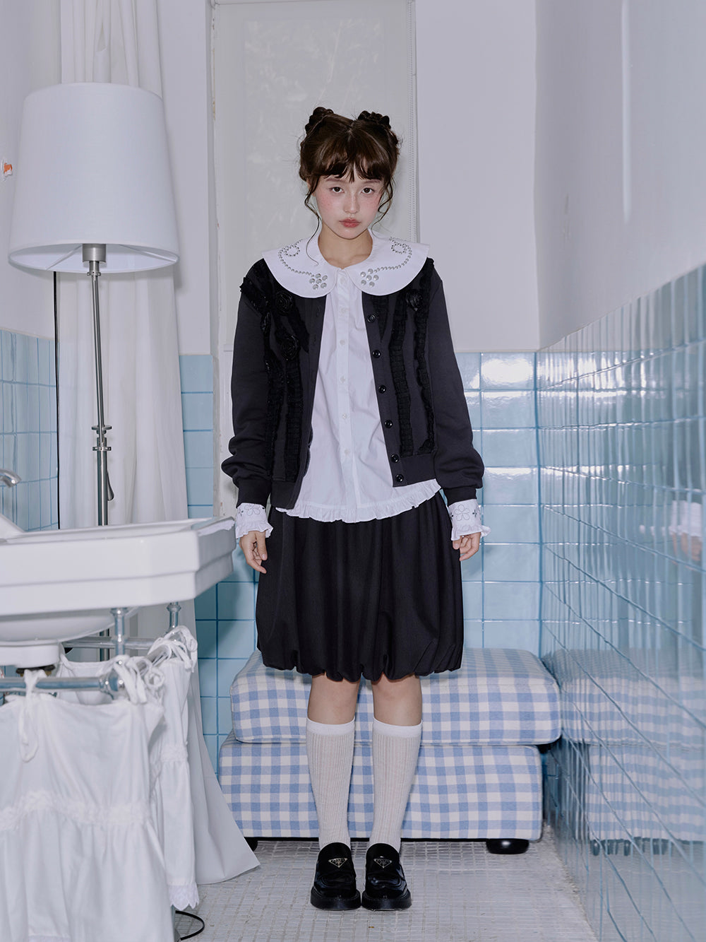 MUKTANK×LOUMUTAKU 3D Flower Baseball Jacket