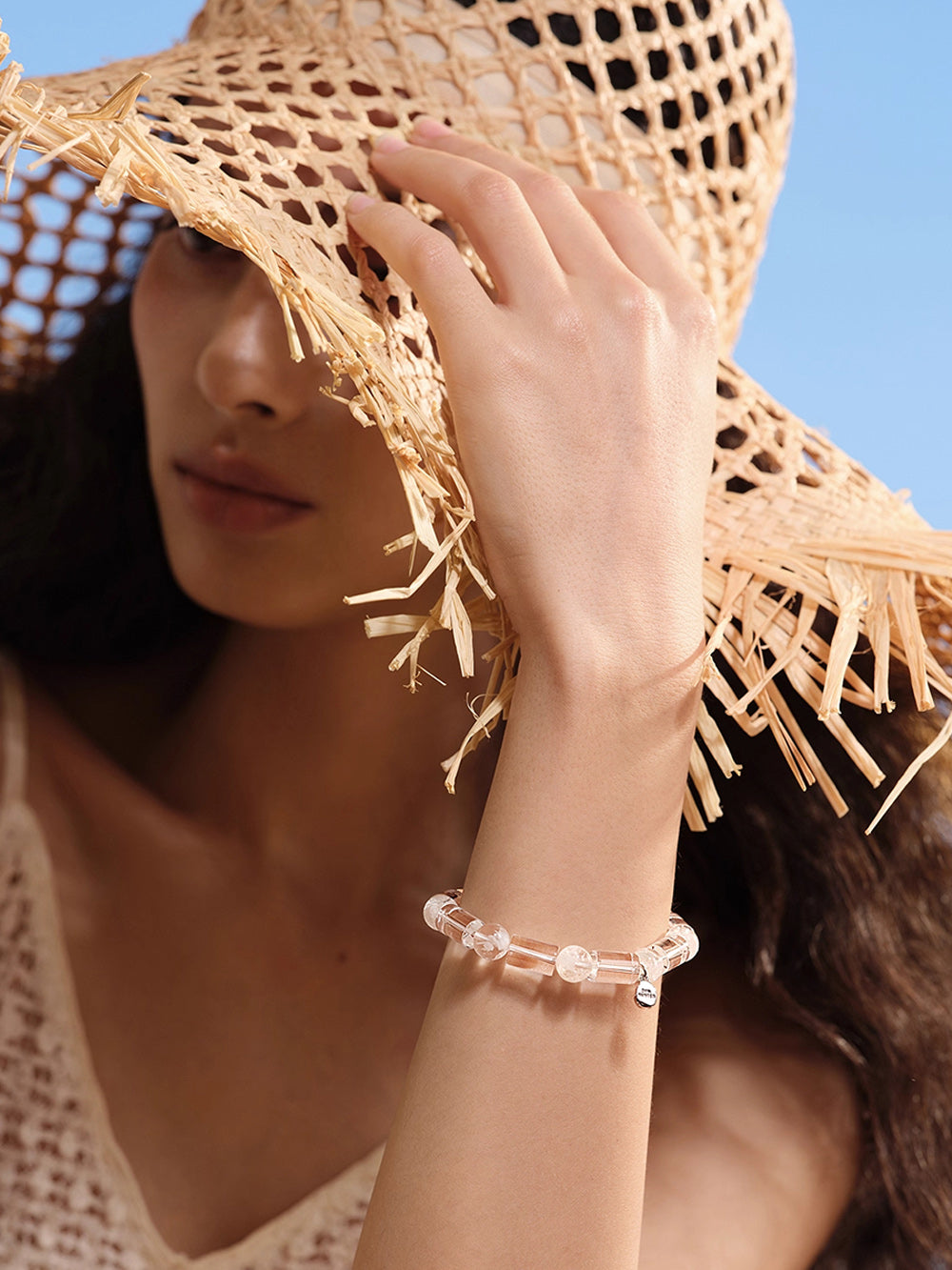 MUKTANK×SUN HUNTER“Fleeting Light”White Phantom Crystal Bracelet