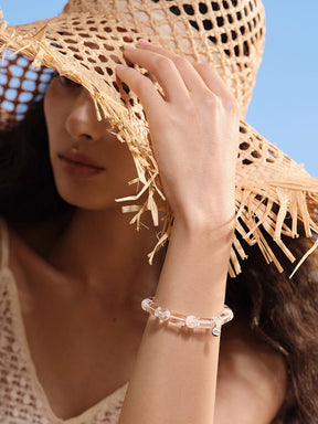 MUKTANK×SUN HUNTER“Fleeting Light”White Phantom Crystal Bracelet