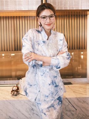 MUKZIN“Capsule Collection”New Chinese Style Ink - Wash Button - Fastened Top