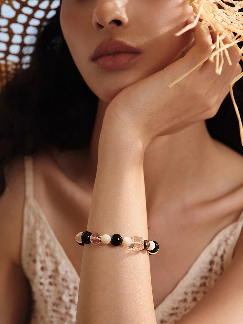 MUKTANK×SUN HUNTER“Fleeting Light”Obsidian Bracelet