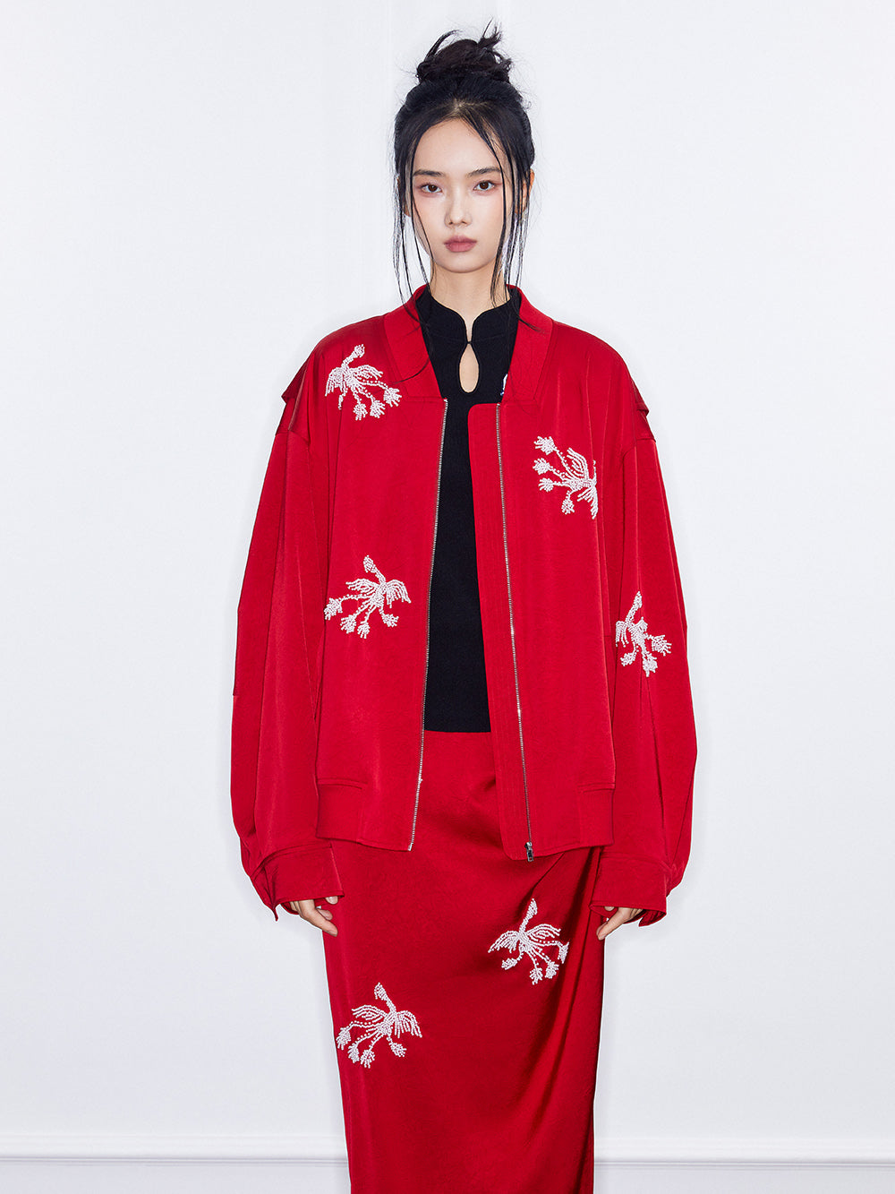 MUKZIN  Spring Prelude "Zebra Finch" Chinese-style Baseball Jacket with a Sense of Design