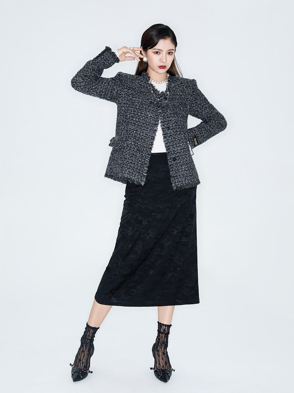 MUKZIN Linglong New Chinese-style Tweed Chanel Style Jacket