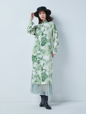 MUKTANK × CUUDICLAB Chinese Style Printed Holiday Maxi Dress