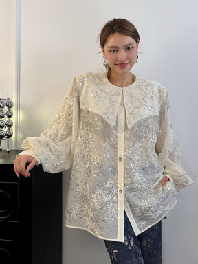 MUKZIN“Capsule Collection”White Chinese-style national trend shirt