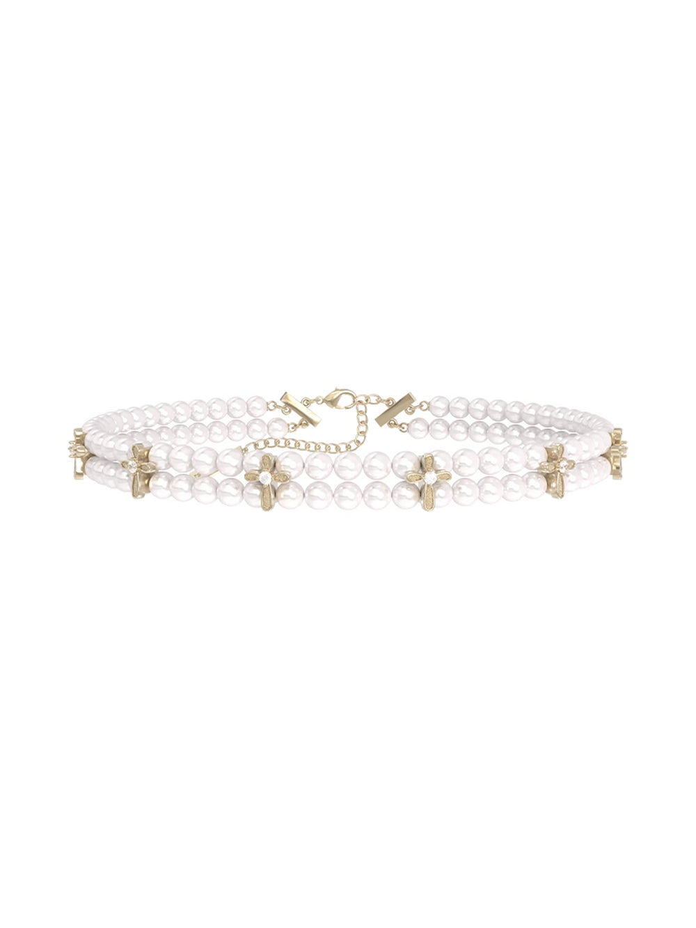 MUKTANK×SUN HUNTER Lace cross pearl neck chain