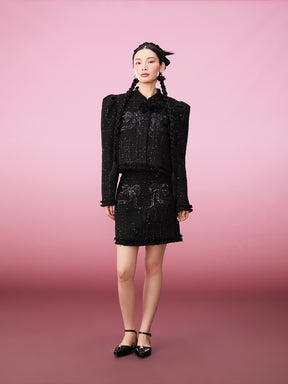MUKZIN Fashion Age-reducing Black All-match Small Fragrance Skirts