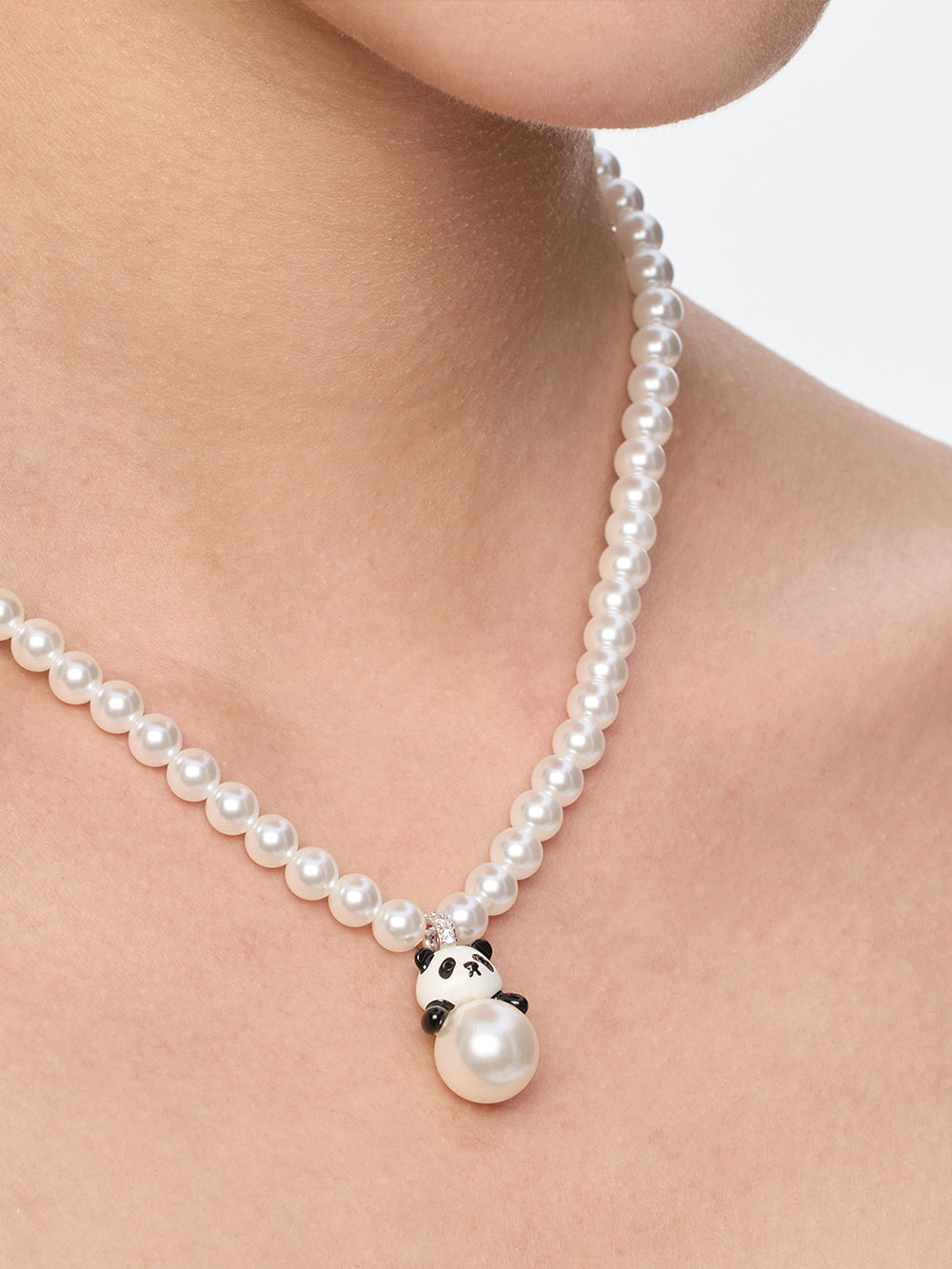 MUKTANK¡ÁSUN HUNTER Panda Full-Strand Large Faux Pearl Necklace