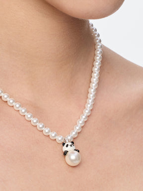 MUKTANK¡ÁSUN HUNTER Panda Full-Strand Large Faux Pearl Necklace