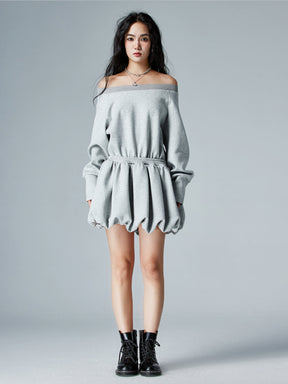 MUKTANK × CUUDICLAB Fake Two-piece Sweatshirt Dress