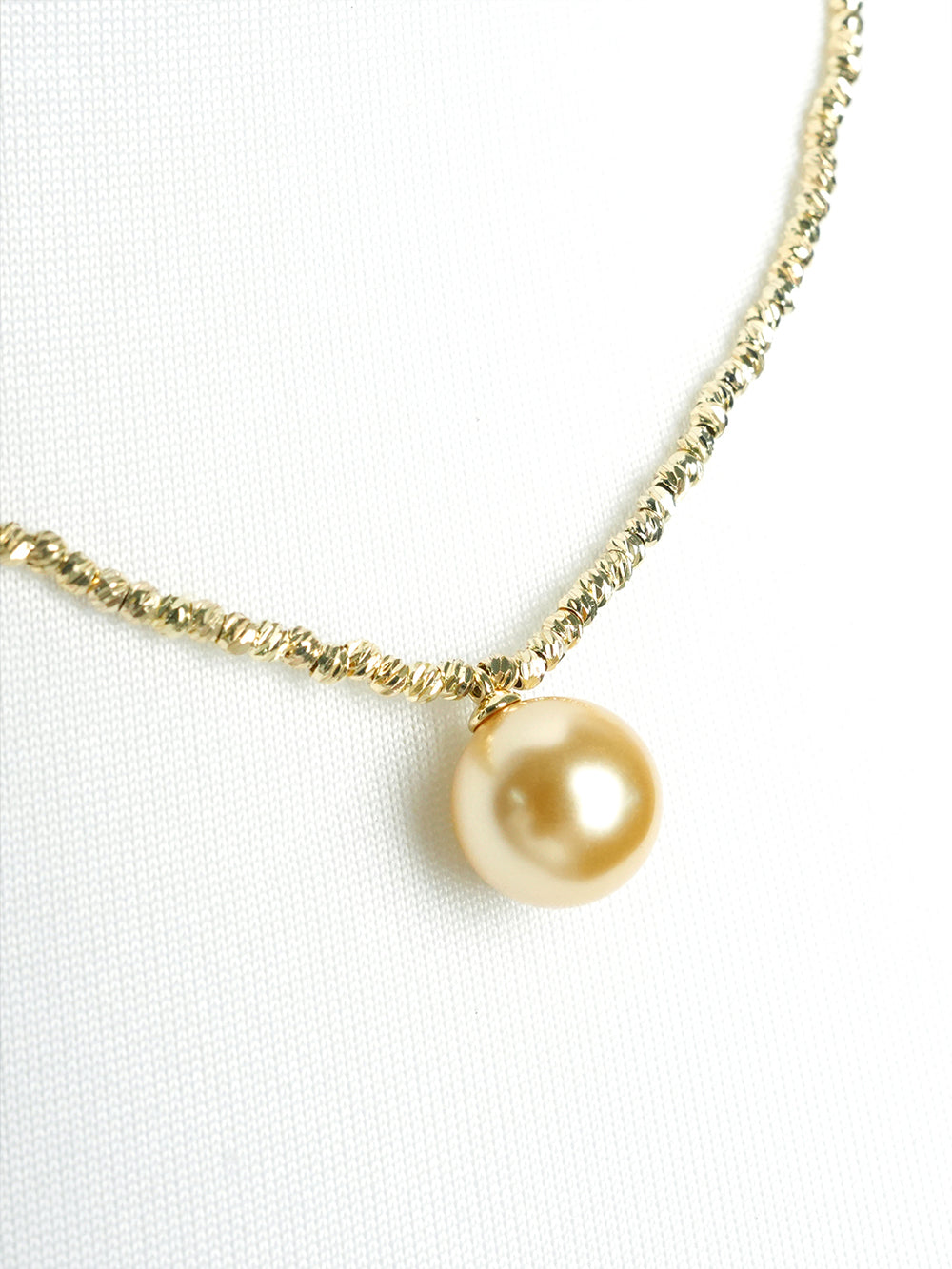 MUKTANK Broken Gold Single Bead Pendant Necklace