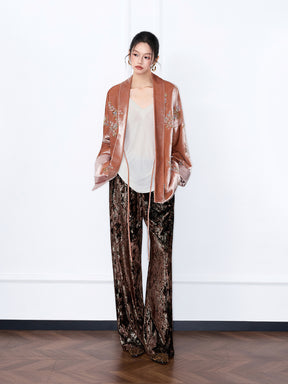 MUKZIN“Capsule Collection”Light Luxury Beaded Velvet Loose Fit Coat