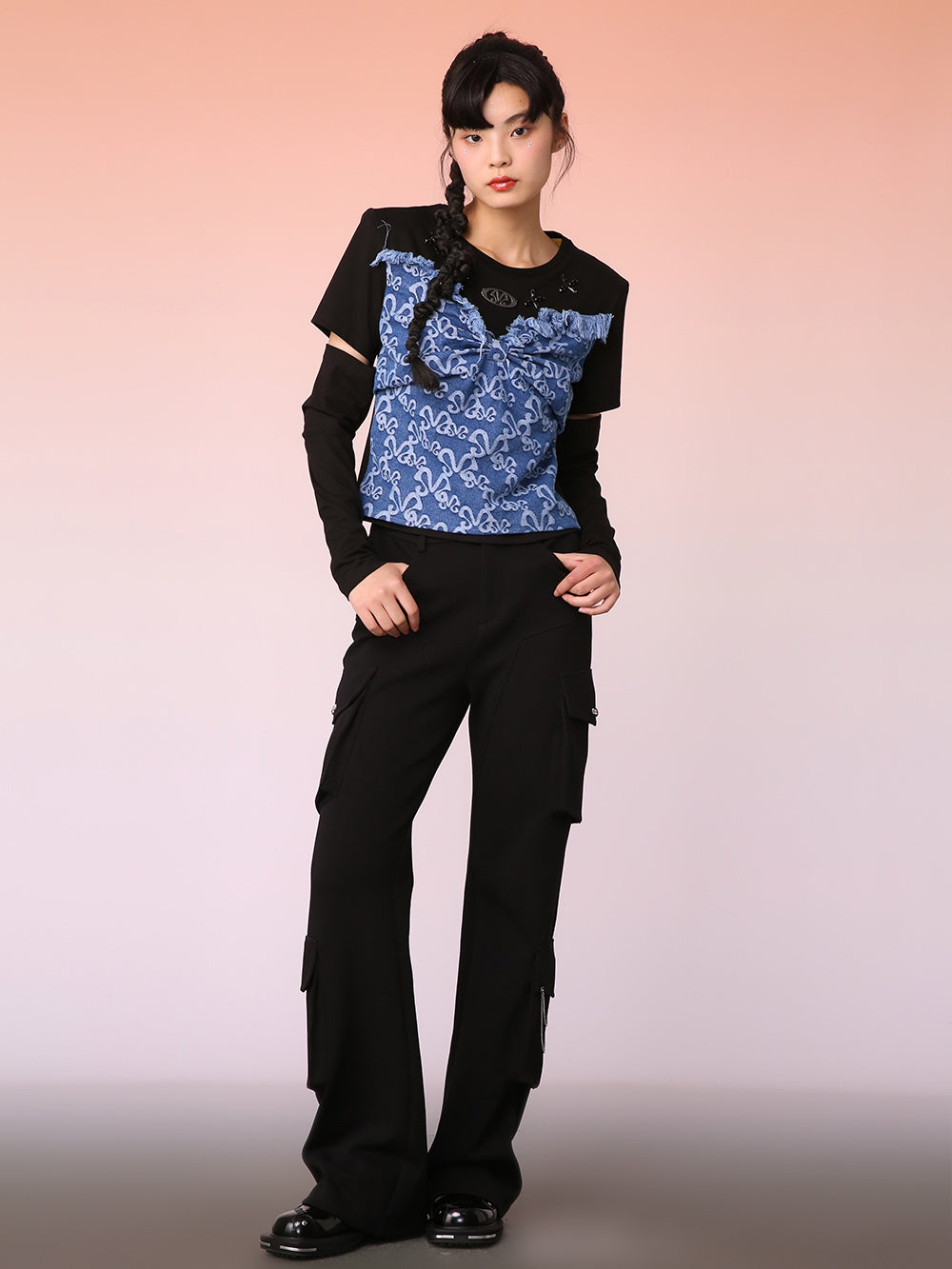 トップス MUKZIN MUKZIN Chinese-style Chic Retro Bow Top