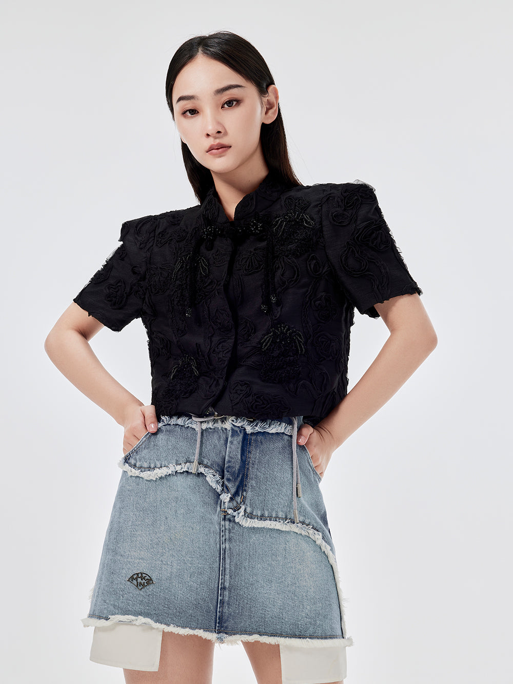 mukzin ショートジャケット MUKZIN Chinese Style Short Jacket