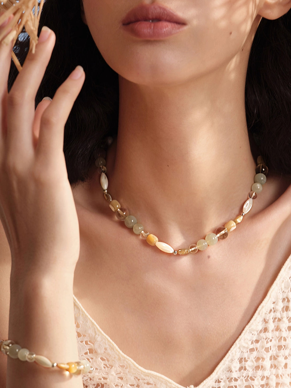 MUKTANK×SUN HUNTER“Fleeting Light”Aquamarine Crystal Bracelet (Copy)