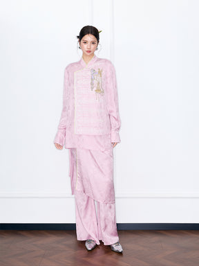 MUKZIN“Night Ballad of Chang'an”Warm color palette Embroidered Chinese-style Jacket | Tang Dynasty Inspired Cheongsam Top