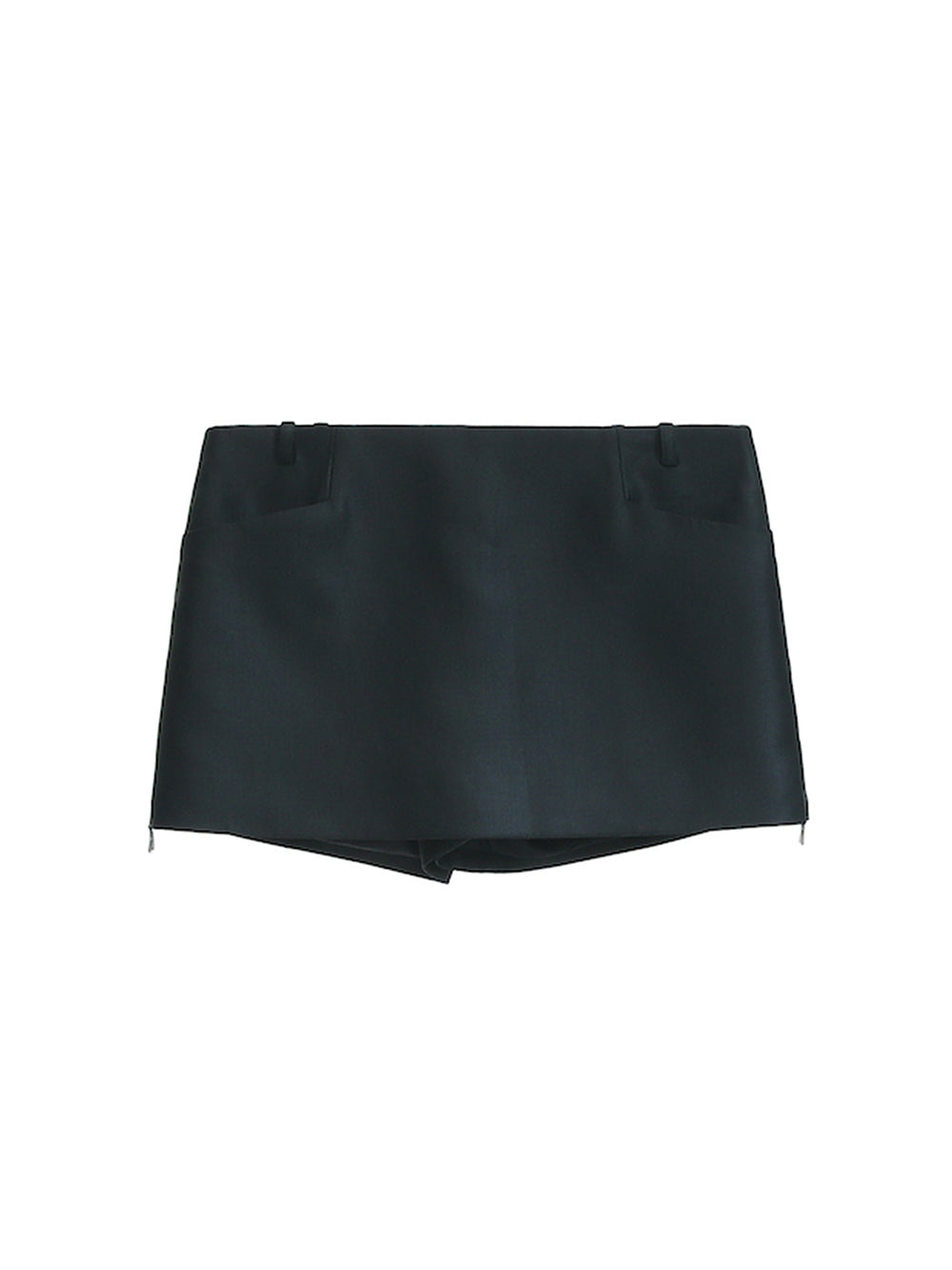 MUKTANK×MODULER Low-waisted Suit Skirt-pants with Side Zipper Opening, Pockets, and a Belt Included