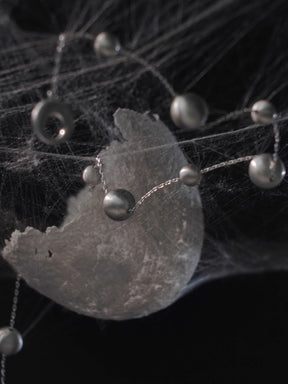 MUKTANK × SUN HUNTER Large Wire Drawn Ball and Gypsophila Paniculata Necklace (medium - long length)