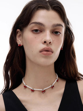 MUKTANK×SUN HUNTER Velvet Cherry Party Necklace