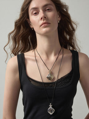 MUKTANK×SUN HUNTER Iris Carved Flask Adjustable Slider Necklace