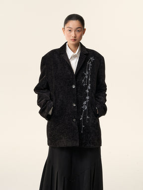MUKTANK×LOUMUTAKU Beaded Embroidery Branch-Patterned Blazer