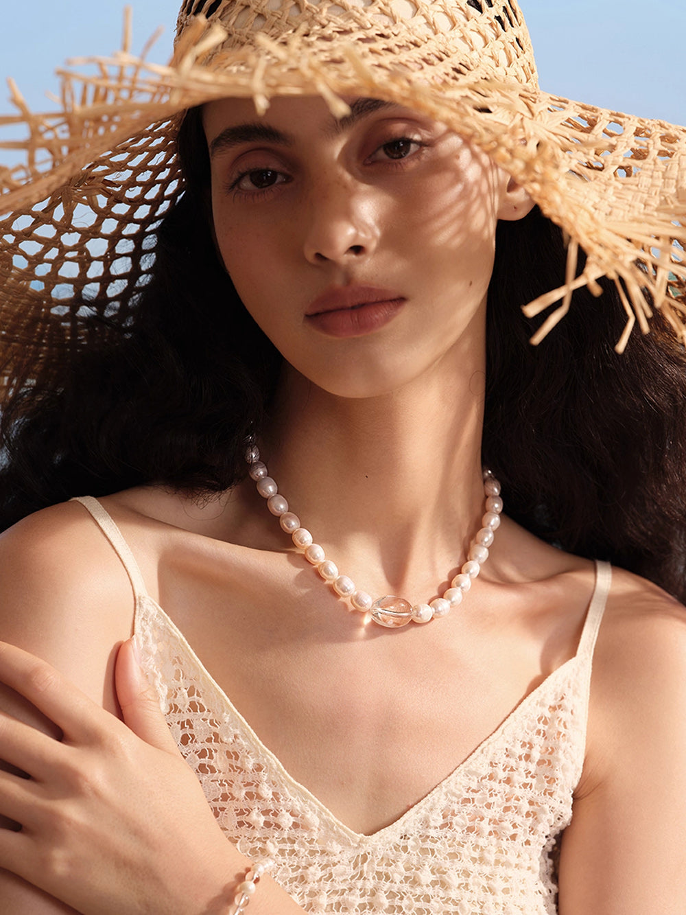 MUKTANK×SUN HUNTER“Fleeting Light”Purifying Magnetic Field Pearl Necklace