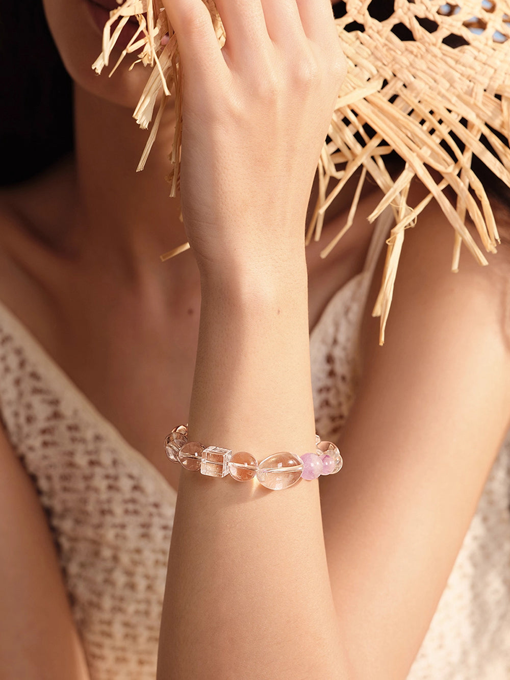 MUKTANK×SUN HUNTER“Fleeting Light”Brilliant Amethyst Hair Crystal Bracelet