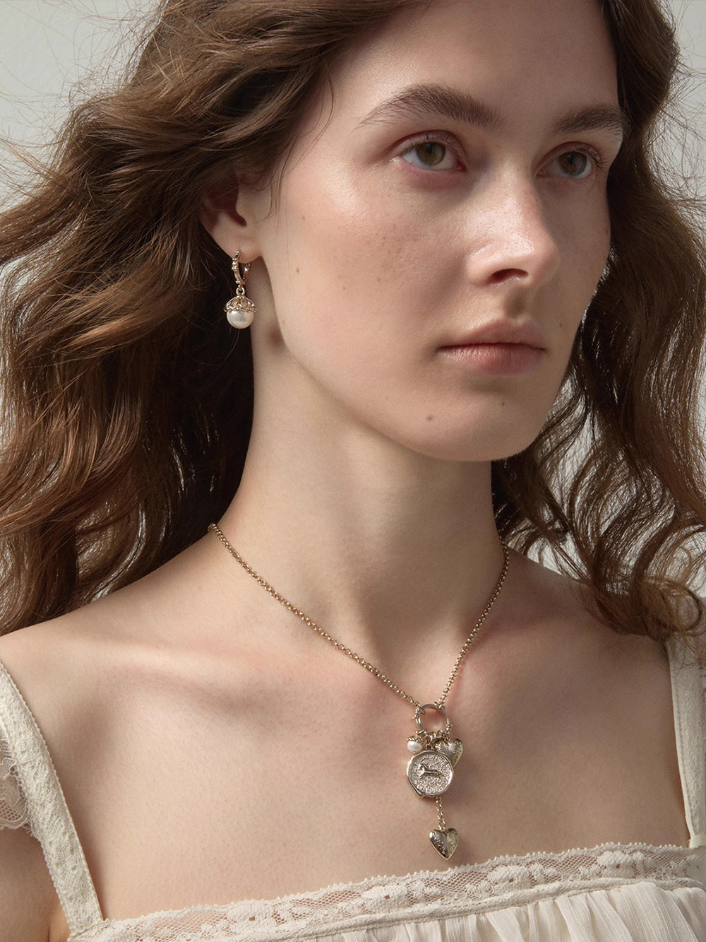 MUKTANK×SUN HUNTER Short Intricate Heart Coin Necklace