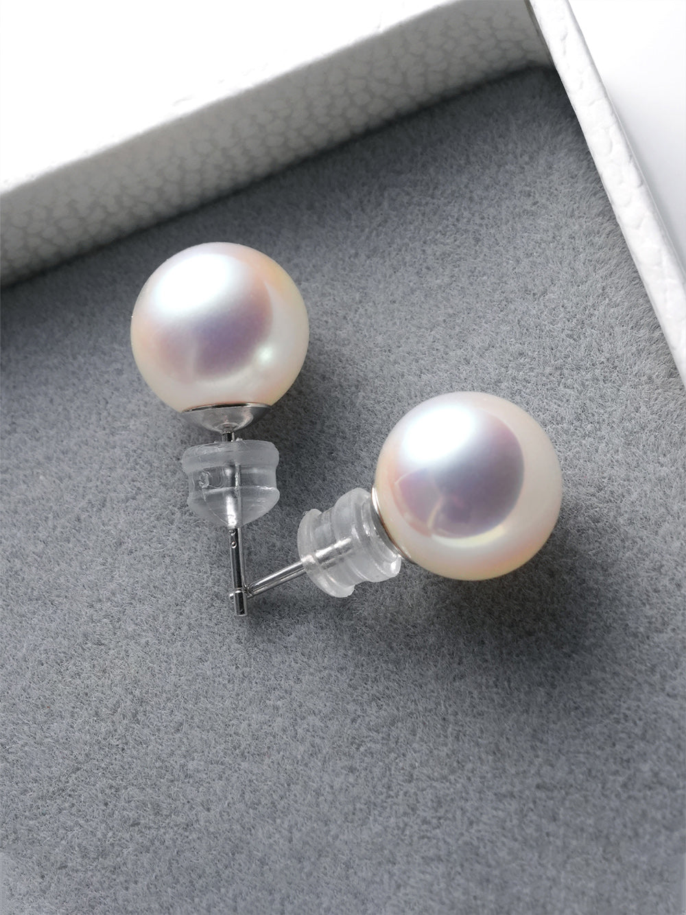 MUKTANK Simple and Versatile Pink and White Earrings