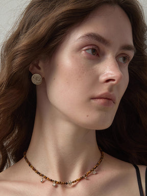 MUKTANK×SUN HUNTER Iris Coin Stud Earrings