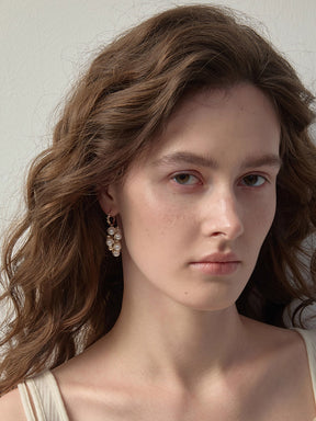 MUKTANK×SUN HUNTER Pearl Cluster Faux Pearl Ear Cuffs