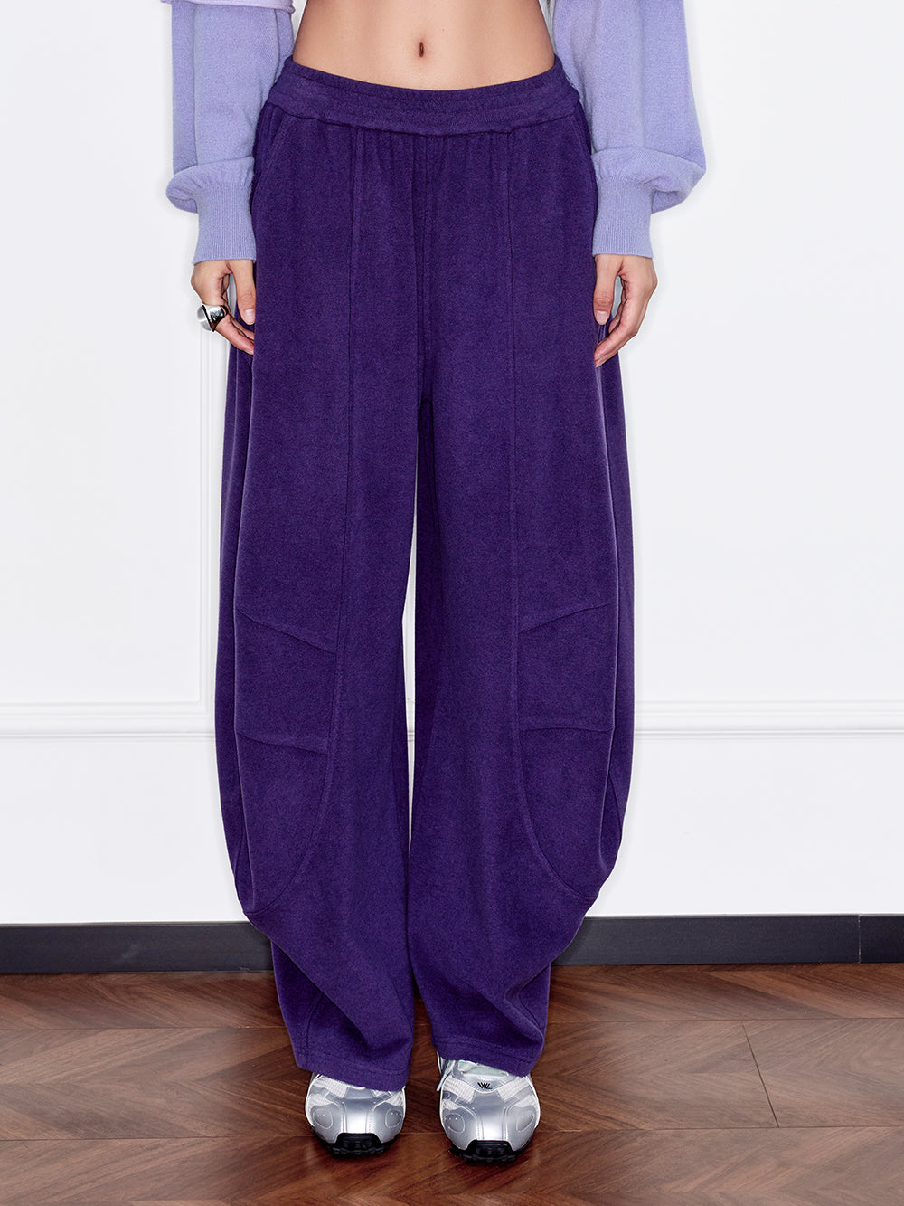 MUKZIN“Capsule Collection”Ribbed Fabric Slouchy Wide-Leg Pants