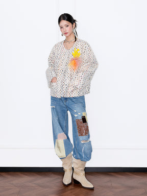 MUKZIN“Capsule Collection”Loose-Fit Tweed Boucle Jacket